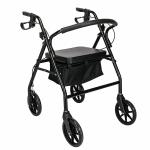 Heavy Duty Rollator Walker With 4 Wheels Extra Wide Seat Folding 500 lb Rolling