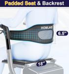 HOMLAND Foldable Rollator Walker for Seniors with Seat, 10” All-Terrain Wheels, Contoured Backrest & Padded Seat, Lightweight Folding Rolling Walker