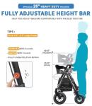 FlyingJoy Rollator Walker with Seat,12" Front Wheels 10" Rear Rolling Walker, Extra-Wide Heavy-Duty Rollator Walker with Seat and Brakes for Seniors and Adults Bariatric with Large Aluminum (Black)