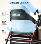 Bluelog Walkers for Seniors Rollator Walkers with Seat, 350lb Capacity with Cup Holder & Cane Holder, 8'' All Terrain Wheels, Adjustable Handles and Seat Height, Foldable Design, Burgundy