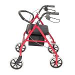 Red Heavy Duty Rolling Rollator Folding Walker Wide Seat With 4 Wheels