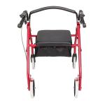 Red Heavy Duty Rolling Rollator Folding Walker Wide Seat With 4 Wheels