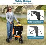 Rollator Walker  All Terrain 10“Front 3 Wheel w/Tray&Large Storage Bag Foldable#