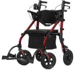 ELENKER All Terrain Rollator Walker Transport Wheelchair Combo, 2 in 1 Rolling