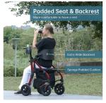 ELENKER All Terrain Rollator Walker Transport Wheelchair Combo, 2 in 1 Rolling