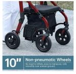 ELENKER All Terrain Rollator Walker Transport Wheelchair Combo, 2 in 1 Rolling