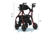 ELENKER All Terrain Rollator Walker Transport Wheelchair Combo, 2 in 1 Rolling