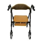 HEALTHLINE Heavy Duty Rollator Walker with Seat - Extra Wide Alluminium Folding Rolling Walkers 450LB with Wide Basket & Padded Seat - 4 Wheel Walker for Adults (Black)