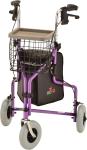 NOVA Traveler 3-Wheel Rollator Walker, All Terrain 8” Wheels PURPLE - OPEN BOX