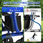 BigAlex Rollator Walker with Seat, Walker for Seniors with Wider Seat,Folding Rolling Walkers with 10" All-Terrain Wheels,Lightweight Aluminum Walkers Rollator with Backrest,Cup Holder,Blue