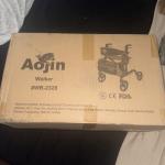 AOJIN All Terrain Rollator Walker Lightweight Foldable 8 In Wheels 350lb SEALED