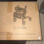 AOJIN All Terrain Rollator Walker Lightweight Foldable 8 In Wheels 350lb SEALED
