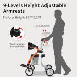 Nihhcune 4-in-1 All-Terrain Upright Rolling Walker Wheelchair Combination, No Installation, One-Step Folding Walker with Seat, Rollator Walker with Storage Bag for Seniors & Adults of Different Height