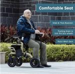 ELENKER All Terrain 2 in 1 Rollator Walker Transport Chair Folding Wheelchair w