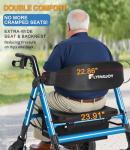 FlyingJoy Rollator Walker with Seat,12" Front Wheels 10" Rear Rolling Walker, Extra-Wide Heavy-Duty Rollator Walker with Seat and Brakes for Seniors and Adults Bariatric with Large Aluminum (Blue)