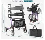 PLANET WALK Double Folding Rollator  All Terrain Senior 300Lbs 6 Level 8” Whells
