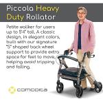 Comodità Piccola (Petite) Heavy Duty Rollator Walker with Seat, Wheeled Rolling Walker for Adults and Seniors up to 5’4” Tall, 15" Wide Seat and 4 Wheel, with Cup and Cane Holder, Metallic Orange
