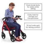 Comodità Piccola (Petite) Heavy Duty Rollator Walker with Seat, Wheeled Rolling Walker for Adults and Seniors up to 5’4” Tall, 15" Wide Seat and 4 Wheel, with Cup and Cane Holder, Metallic Orange