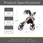 Comodità Piccola (Petite) Heavy Duty Rollator Walker with Seat, Wheeled Rolling Walker for Adults and Seniors up to 5’4” Tall, 15" Wide Seat and 4 Wheel, with Cup and Cane Holder, Metallic Orange