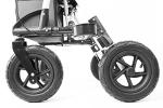 KMINA Heavy-Duty Rollator Walker with Seat (Sturdy Frame), All Terrain Large 10" Pneumatic Tires, Height Adjustable, Foldable with Basket