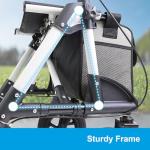 KMINA Heavy-Duty Rollator Walker with Seat (Sturdy Frame), All Terrain Large 10" Pneumatic Tires, Height Adjustable, Foldable with Basket