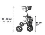 KMINA Heavy-Duty Rollator Walker with Seat (Sturdy Frame), All Terrain Large 10" Pneumatic Tires, Height Adjustable, Foldable with Basket