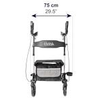 KMINA Upright Walker with Seat, Heavy Duty Stand Up Rollator, Forearm Walker with Padded Armrest, Foldable, Adjustable Height, Walking Assist, Up to 300 lb