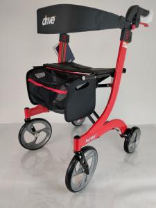 Drive Medical Nitro DLX Foldable Rollator Walker w/Seat Tall Red RTL10266-T
