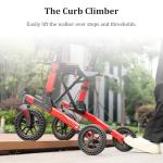 Nihhcune Upright Rollator Walker for Seniors, All-Terrain Stand Up Walker with Padded Seat & Backrest, Heavy Duty Compact Folding Rolling Walker with Big Wheels and Adjustable Armrests, 300lb Capacity