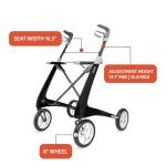byACRE Carbon Ultralight Rollator Walker - Black