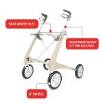 byACRE Ultralight Carbon Rollator with 16.5" Seat