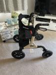 Maxwalk Rollator Walker w Seat Gold 12" All Terrain Rubber Wheels MW2402