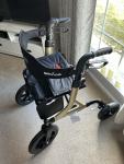 Maxwalk Rollator Walker w Seat Gold 12" All Terrain Rubber Wheels MW2402