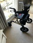 Maxwalk Rollator Walker w Seat Gold 12" All Terrain Rubber Wheels MW2402