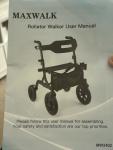 Maxwalk Rollator Walker w Seat Gold 12" All Terrain Rubber Wheels MW2402