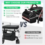 Matinal Foldable Rollator Walker with Seat - Burgundy