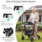 Matinal Foldable Rollator Walker with Seat - Burgundy