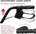 Becivy Premium Hybrid Lightweight Foldable Rollator Walkers with Seat for Seniors, 350 lbs Capacity, 5-Position Adjustable Height, Aluminum and Carbon Steel,Red