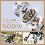 CARLIKE 3 in 1 Electric Wheelchair & Lightweight Rollator Walker with Seat & Foldable Transport Wheel Chair for Seniors Adults, Motorized Mobility Scooters, All Terrain,500W Motors