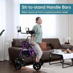 ELENKER All-Terrain Rollator Walker Forearm Support Padded Seat 10" Wheels