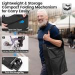 PLANET WALK Super Lightweight Rollator Walker for Seniors, Foldable Rolling Walker with Seat and 8" Rubber Wheels for All Terrain, Upgraded Height Adjustment Button with Cup Holder, Purple