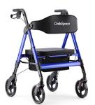 OasisSpace Heavy Duty Rollator Walker - Bariatric Walker w Large Seat 450 LBS