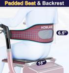 HOMLAND Foldable Rollator Walkers for Seniors with Seat, 10" All-Terrain Wheels & Curb Climber, 16.4 lb Lightweight Walker with Lockable Brakes, 300 lbs Capacity, Burgundy