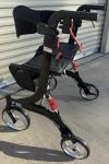 Drive HEAVY DUTY WIDE rollator walker f-22 with red suspension springs.