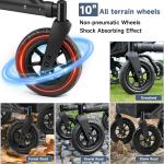 All-Terrain Rollator Walker For Seniors, 10" Wheels, Foldable W/ Seat, Black