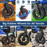 All-Terrain Rollator Walker 10" Rubber Wheels Foldable Walker w/ Padded Seat cup