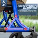 All-Terrain Rollator Walker 10" Rubber Wheels Foldable Walker w/ Padded Seat cup