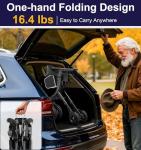 HOMLAND Foldable Rollator Walker for Seniors with Seat, 10” All-Terrain Wheels, Contoured Backrest & Padded Seat, Lightweight Folding Rolling Walker