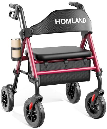 Lightweight Foldable Rollator Walker with Seat