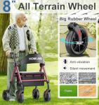 Lightweight Foldable Rollator Walker with Seat